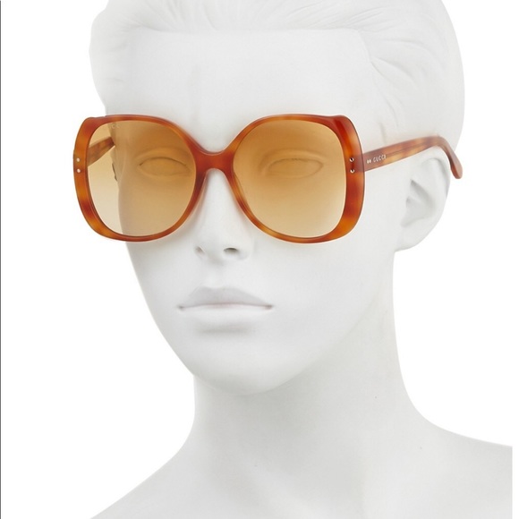 AUTHENTIC Gucci 70’s style square orange sunglasses